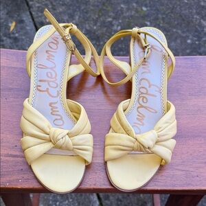 Sam Edelman Women's Yellow Leather Knotted Sandals